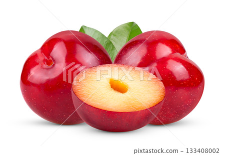 cherry plums isolated on white background cherry plums isolated on white background 133408002