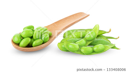 Edamame beans isolated on white background Edamame beans isolated on white background 133408006