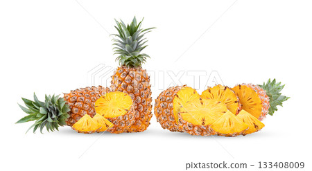 Ripe pineapple isolated on white background ( image from camera ) Ripe pineapple isolated on white background ( image from camera ) 133408009