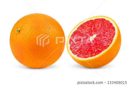 Grapefruit isolated on white background ( image from camera) Grapefruit isolated on white background ( image from camera) 133408015