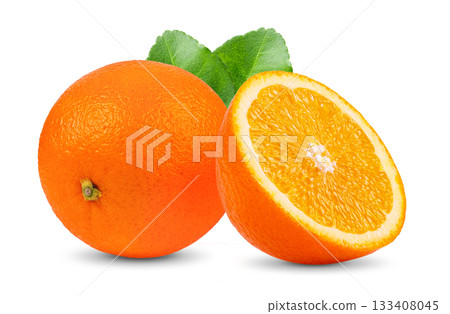 orange fruit isolated on white background 133408045