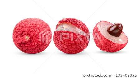 Lychee on white background Lychee on white background 133408052