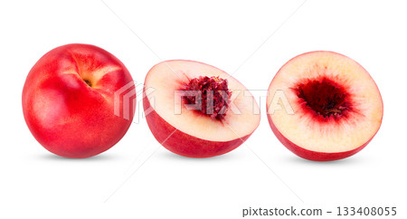 Nectarine fruit isolated on white background 133408055