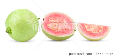 pink guava isolated on white background pink guava isolated on white background 133408056