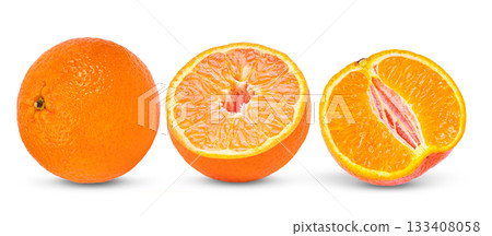 Mandarin or tangerine fruit isolated on white background Mandarin or tangerine fruit isolated on white background 133408058