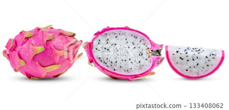 dragon fruit isolated on white background 133408062