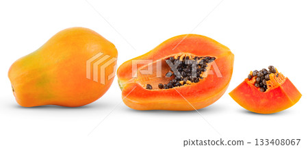 papaya isolated on white background 133408067