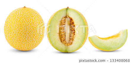 cantaloupe melon isolated on white background 133408068