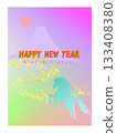 Flying Horses and Mount Fuji Happy New Year 133408380