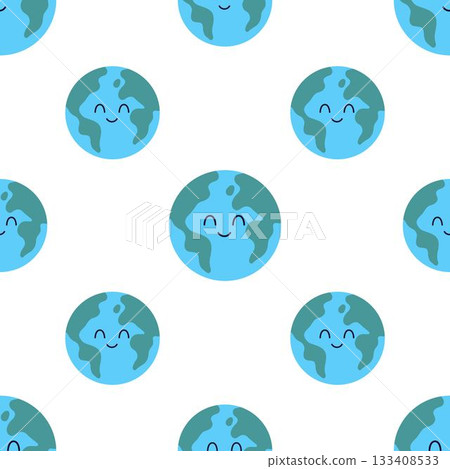 cartoon earth seamless pattern cartoon earth seamless pattern 133408533