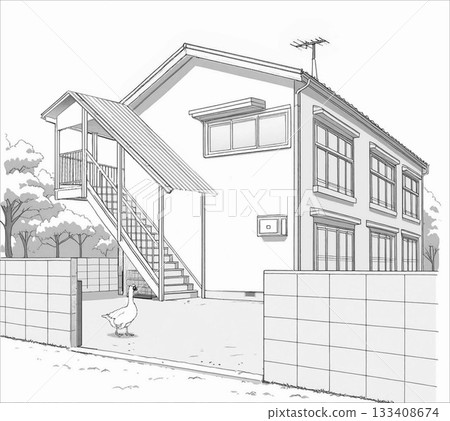Apartment line drawing 133408674