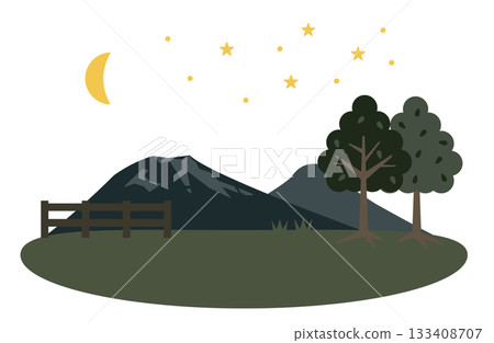 夜幕下的草地 133408707