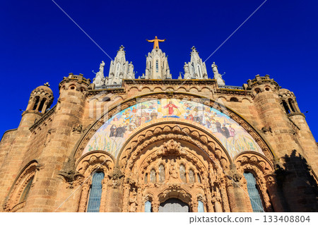 Expiatory Church of the Sacred Heart of Jesus on the summit of Mount Tibidabo in Barcelona, Catalonia, Spain Expiatory Church of the Sacred Heart of Jesus on the summit of Mount Tibidabo in Barcelona, Catalonia, Spain 133408804