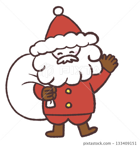 Illustration of Santa Claus raising one hand Illustration of Santa Claus raising one hand 133409151