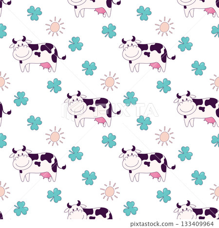 cartoon cow pattern 133409964