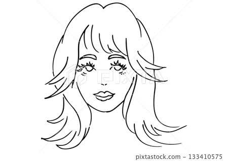 Simple line drawing of a woman's face | Beautiful women, fashion, and beauty design material Simple line drawing of a woman's face | Beautiful women, fashion, and beauty design material 133410575