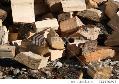 Close-up chopped woods photography. 133410891