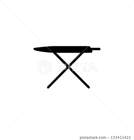 ironing board silhouette icon household laundry tool foldable furniture utility equipment illustration 133411422