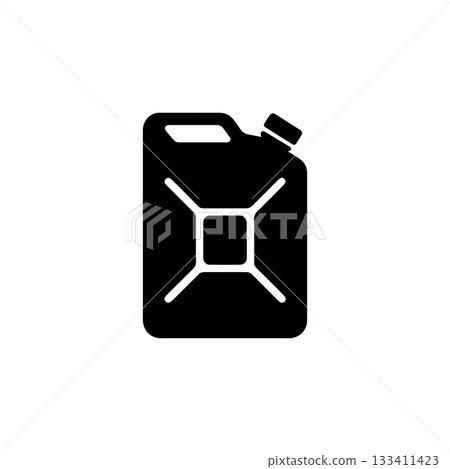 jerry can silhouette fuel container portable gasoline can isolated on white background 133411423