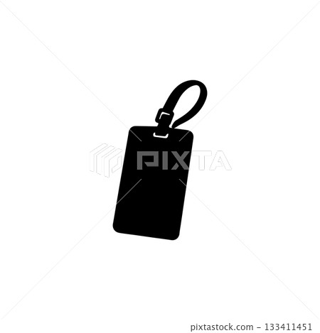 luggage tag silhouette travel bag identifier isolated on white background luggage tag silhouette travel bag identifier isolated on white background 133411451