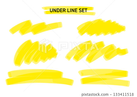 手繪馬克筆下劃線套裝,黃色 手繪馬克筆下劃線套裝,黃色 133411518
