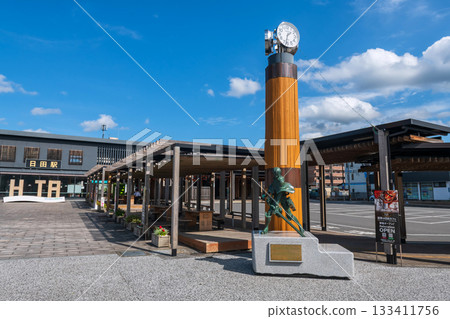 Levi Ackerman statue from Attack on Titan in front of JR Hita Station 133411756