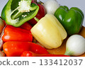 Fresh beautiful ripe organic vegetables at tray. close up 133412037