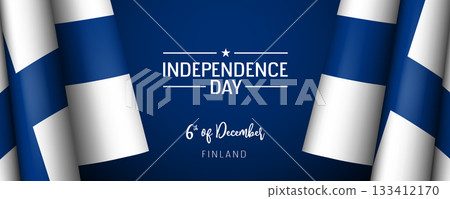 Finland independence day vector banner, greeting card 133412170