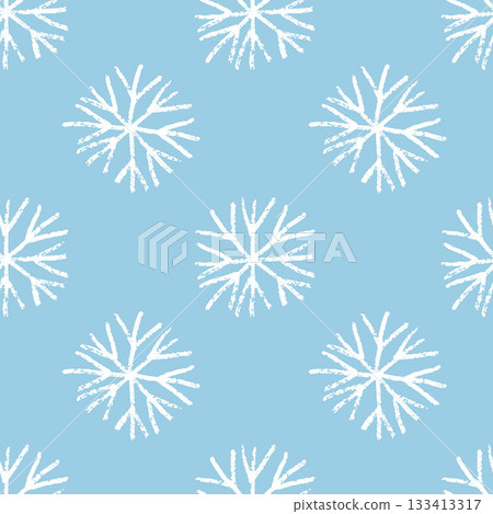 Seamless pattern of a white snowflakes on a blue background. Seamless pattern of a white snowflakes on a blue background. 133413317