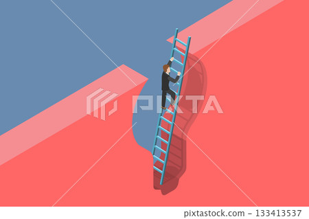 3D Isometric Flat Vector Illustration of Breakthrough, Brainstorming, Innovative Idea or Project Successful Development 133413537