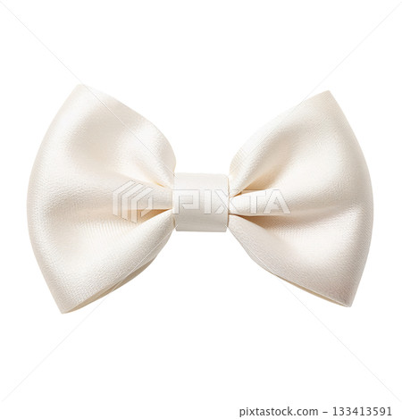 Elegant White Satin Bow Tie for Formal Occasions and Celebrations 133413591