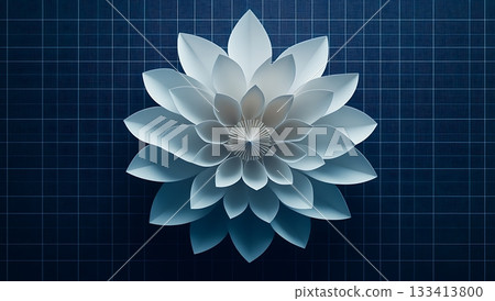 Elegant Paper Flower Design with Soft White Petals and Shape 133413800