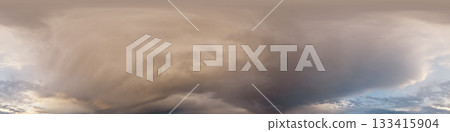 Dark moody rain clouds in dramatic overcast sky. Seamless 360 HDR spherical panorama. Full zenith or sky dome in 3D environment, sky replacement for aerial drone panoramas. Climate and weather change. Dark moody rain clouds in dramatic overcast sky. Seamless 360 HDR spherical panorama. Full zenith or sky dome in 3D environment, sky replacement for aerial drone panoramas. Climate and weather change. 133415904
