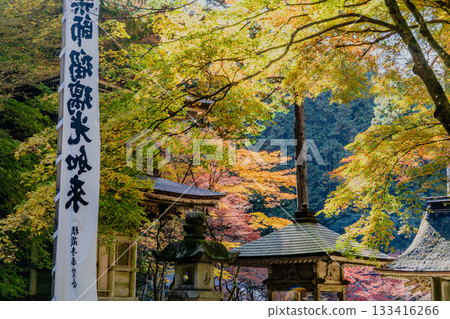 旅海山橫造寺院內的秋景 133416266