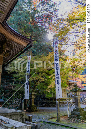 Autumn scenery of the Ryokaisan Yokozoji Temple grounds 133416269