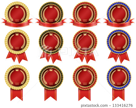 Ribbon and laurel medal 133416276