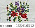 handmade turkish pattern embroidery as background 133416312