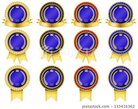 Ribbon and laurel medal 133416362