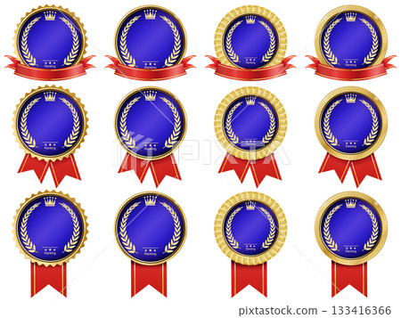 Ribbon and laurel medal 133416366