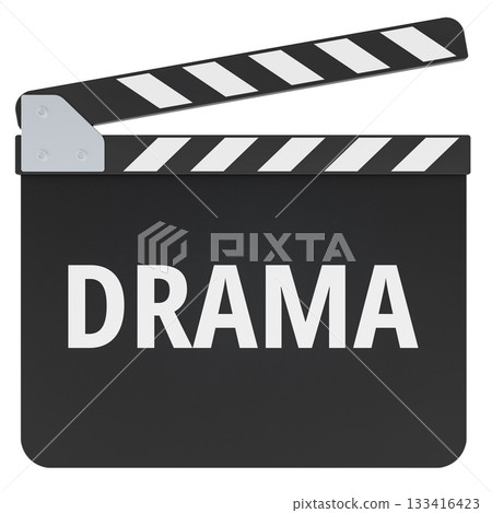 Drama concept with movie clapperboard. 3D rendering 133416423