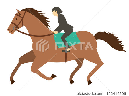 A woman in a suit riding a horse A woman in a suit riding a horse 133416506