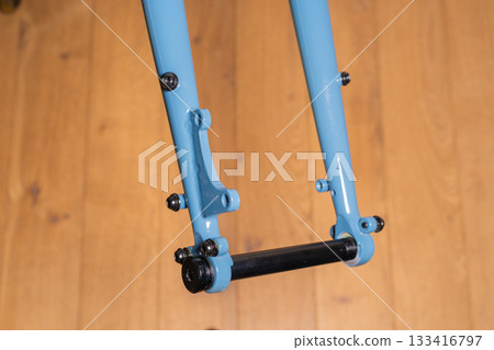 Bicycle Thru Axle Dropout Close-Up Bicycle Thru Axle Dropout Close-Up 133416797