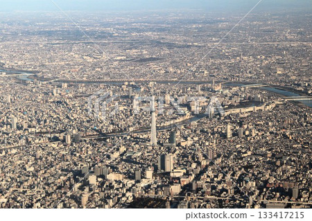 Tokyo Skytree seen from the sky, Sumida Ward, Tokyo 133417215