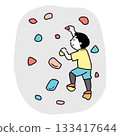 Illustration of a boy bouldering Illustration of a boy bouldering 133417644