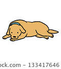 Sleeping dog illustration Sleeping dog illustration 133417646