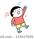 Illustration of children dancing happily Illustration of children dancing happily 133417649