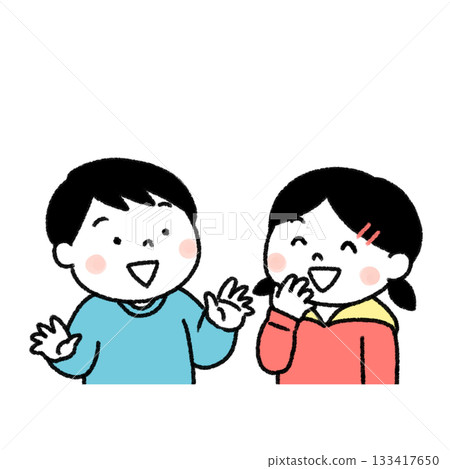 Children having fun talking Children having fun talking 133417650