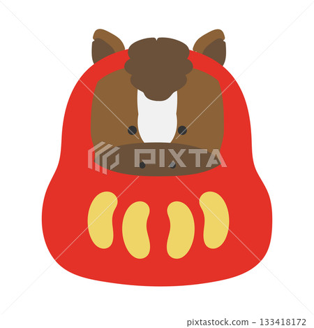 馬年生肖達摩(紅色)插圖 馬年生肖達摩(紅色)插圖 133418172