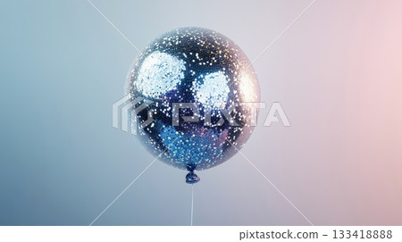 Silver balloon with glitter against gradient background, celebration and party concept 133418888