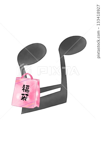 Musical note with lucky bag Musical note with lucky bag 133418927